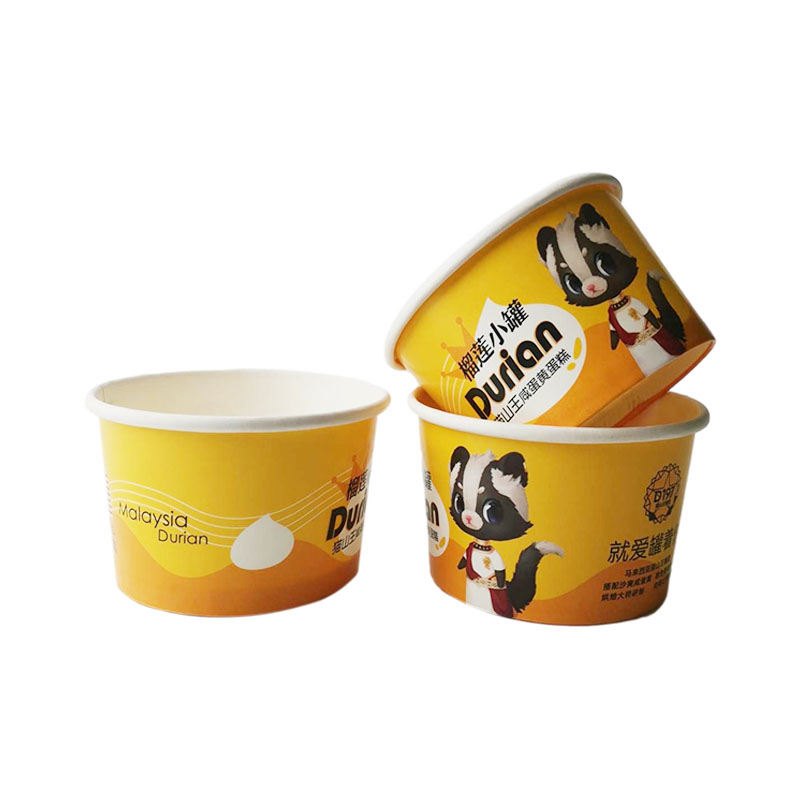 4oz disposable paper Ice Cream Cups with dome Lids - Image 3